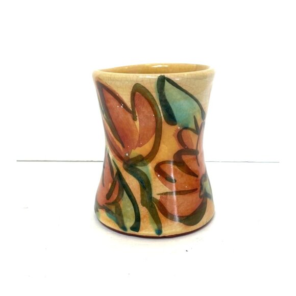 Karin Kraemer Floral Studio Pottery Coffee Mug Cup Majolica Tulips Duluth - Picture 4 of 8
